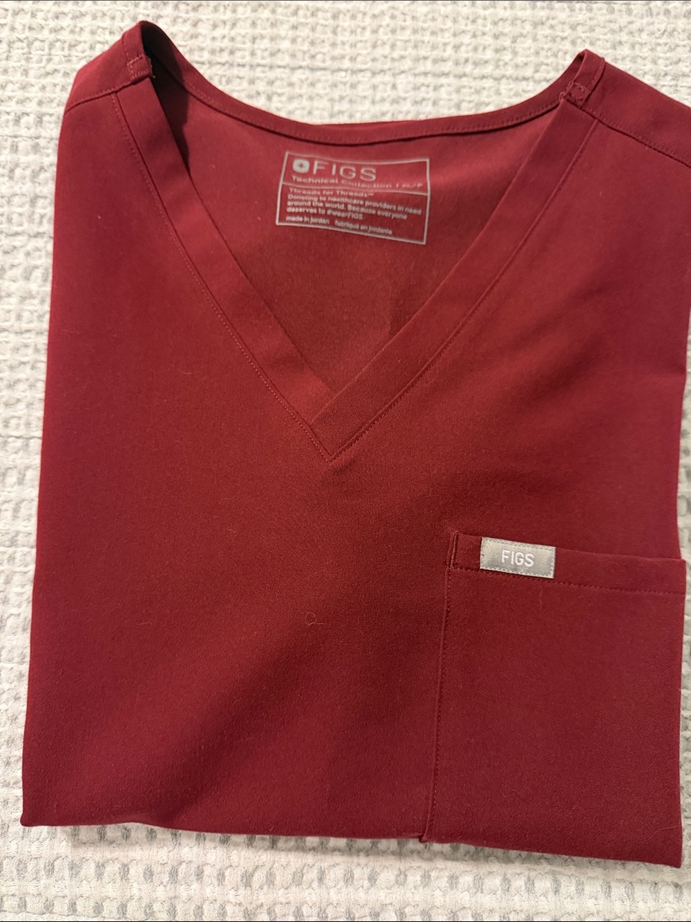 FiGS Catarina scrub top xl in burgundy